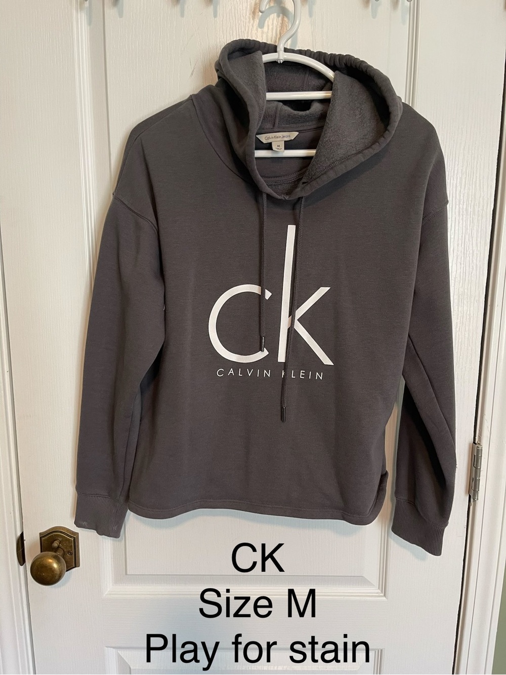Calvin Klein Charcoal Gray CK Logo Hoodie
